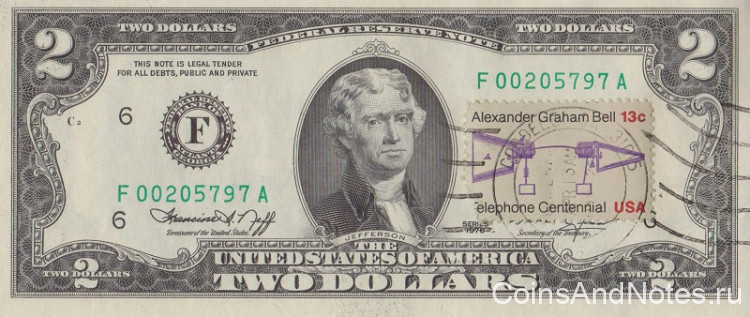 2 доллара 1976 года. США. р461
