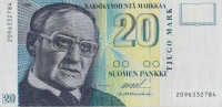 Банкнота 20 марок 1993 года. Финляндия. р122(4)