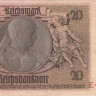 20 рейхсмарок 22.01.1929 года. Германия. р181а(1-2)