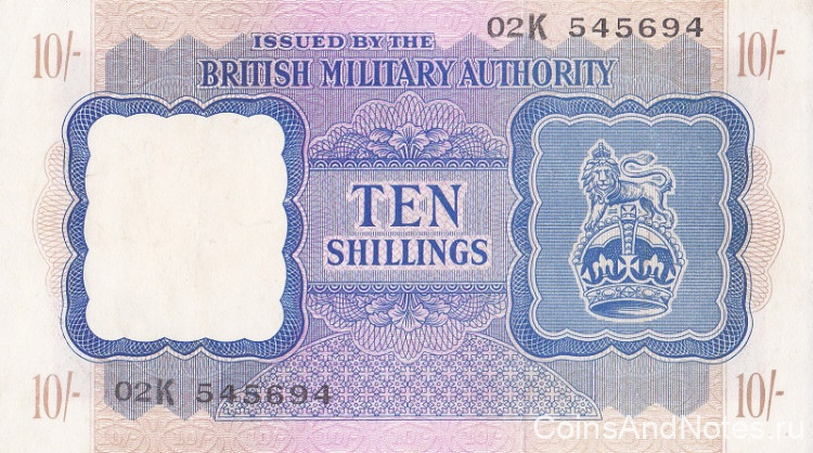 10 шиллингов 1943 года. Великобритания. рМ5