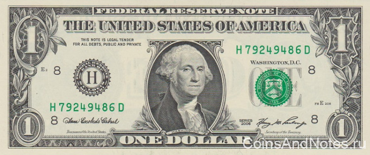 1 доллар 2006 года. США. р523(H)