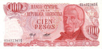 100 песо 1976-78 годов. Аргентина. р302b