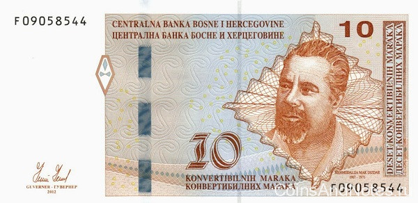 10 марок 2012 года. Босния и Герцеговина. р80а