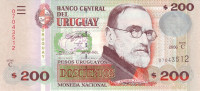 Банкнота 200 песо 2006 года. Уругвай.  р89а