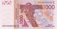 1000 франков 2003 года. Буркина-Фасо. р315Са