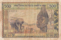 500 франков 15.04.1959 года. Французская Западная Африка. р3