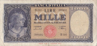 1000 лир 20.03.1947 года. Италия. р83