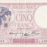 5 франков 26.10.1939 года. Франция. р83а