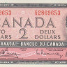 2 доллара 1954 года. Канада. р76с