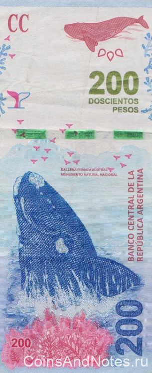 200 песо 2016 года. Аргентина. р364а(1)