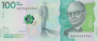 Банкнота 100000 песо 2014 года. Колумбия. р463