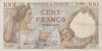 100 франков 21.09.1939 года. Франция. р94