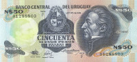 50 песо 1988 года. Уругвай. р61А(1)
