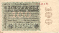 100 миллионов марок 1923 года. Германия. p107d(3)