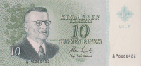 10 марок 1963 года. Финляндия. р104а(51)