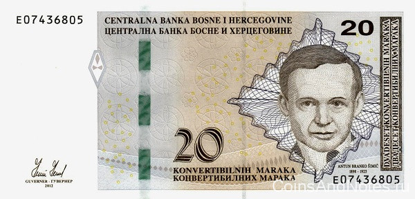 20 марок 2012 года. Босния и Герцеговина. р82а