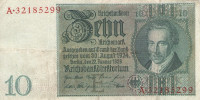 10 рейхсмарок 20.01.1929 года. Германия. р180а(1-2)