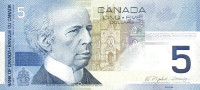 Банкнота 5 долларов 2004 года. Канада. р101с
