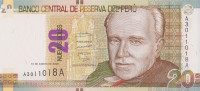 Банкнота 20 новых солей 2009 года. Перу. р183