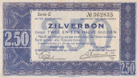 Банкнота 2 1/2 гульдена 01.10.1938 года. Нидерланды. р62