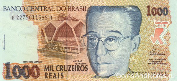 1000 крузейро-реалов 1993 года. Бразилия. р240
