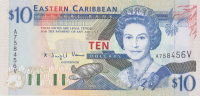 10 долларов 1994 года. Карибские острова. р32v