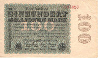 100 миллионов марок 1923 года. Германия. p107e(1) 