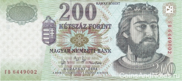 200 форинтов 2004 года. Венгрия. р187d