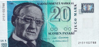 20 марок 1993 года. Финляндия. р123(7)