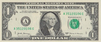 Банкнота 1 доллар 2017 года. США. р544(А)