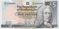 Банкнота 5 фунтов 2005 года. Шотландия. р352d