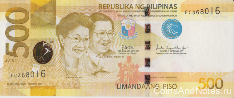 500 песо 2018 года. Филиппины. р210