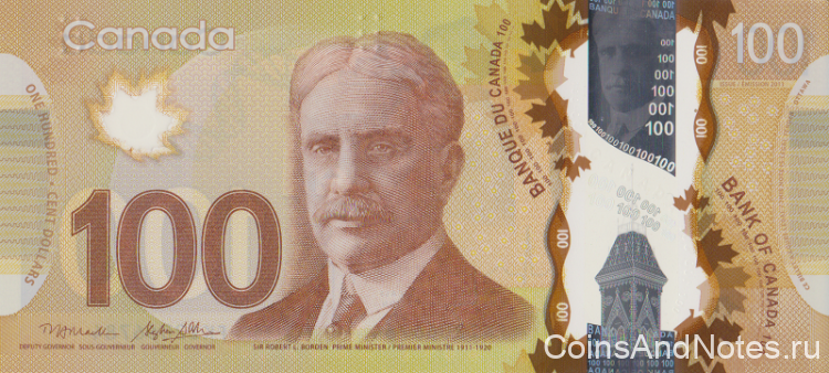 100 долларов 2011 года. Канада. р110b