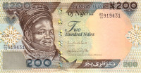 200 наира 2009 года. Нигерия. р29h(2)