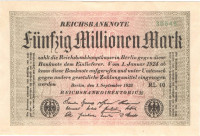 50 миллионов марок 1923 года. Германия. р109b(1)