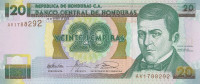 Банкнота 20 лемпира 2003 года. Гондурас. р87b