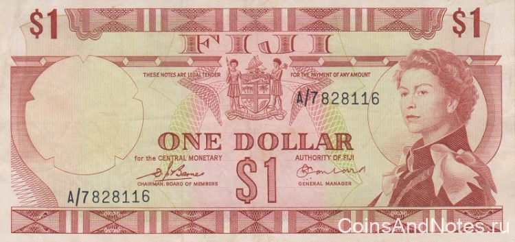1 доллар 1974 года. Фиджи. р71а