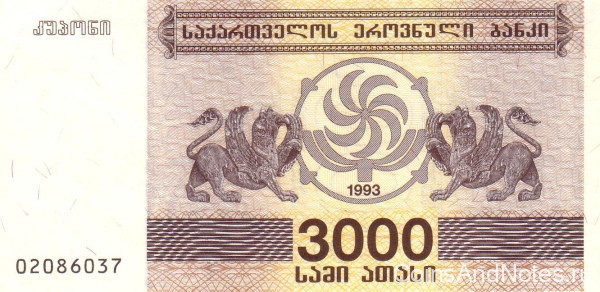 3000 купонов 1993 года. Грузия. р45