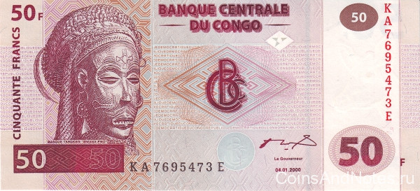 50 франков 2000 года. Конго. р91A