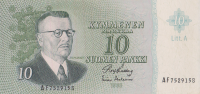 10 марок 1963 года. Финляндия. р104а(104)