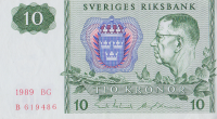 10 крон 1989 года. Швеция. р52е