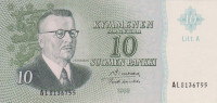 10 марок 1963 года. Финляндия. р104а(18)