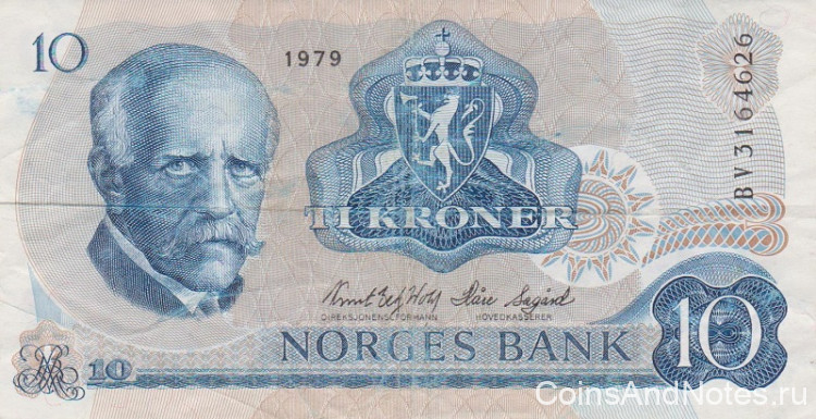 10 крон 1979 года. Норвегия. р36с