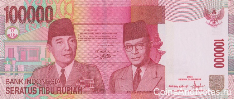 100000 рупий 2004 года. Индонезия. р146