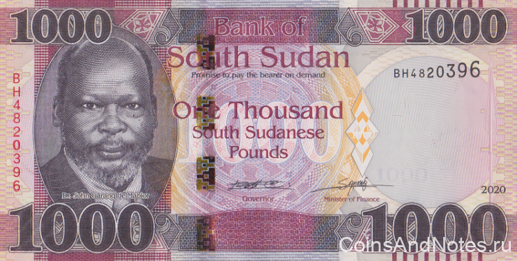 1000 фунтов 2020 года. Южный Судан. рW17