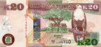 Банкнота 20 квача 2012 года. Замбия. р52а