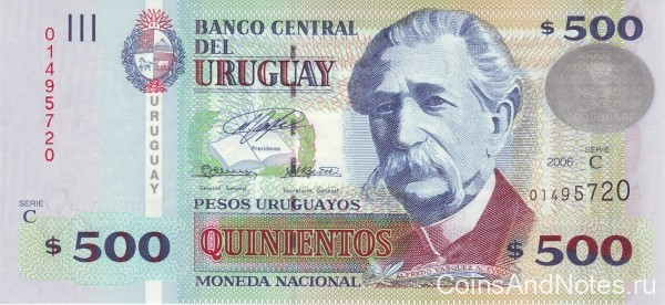500 песо 2006 года. Уругвай. р90а