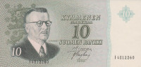 10 марок 1963 года. Финляндия. р100а(12)