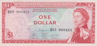 Банкнота 1 доллар 1965 года. Карибские острова. р13с