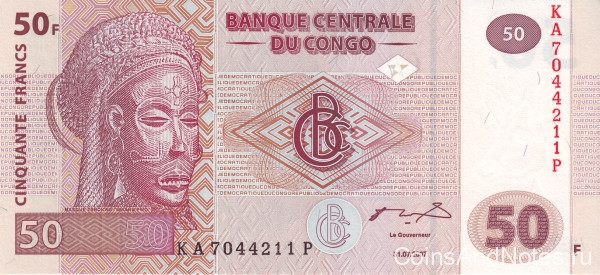 50 франков 2007 года. Конго. р97
